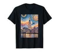 The Shard London Mosaico di notte Art Maglietta