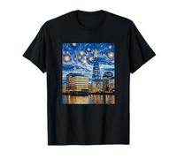 The Shard London Mosaico di notte Art Maglietta