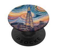 The Shard London Mosaico di notte Art PopSockets PopGrip Adesivo