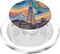The Shard London Mosaico di notte Art PopSockets PopGrip per MagSafe