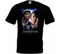 The Shawshank Redemption V2 Movie Poster Tee Round Neck Unisex Tops Men's 100% Cotton Short-Sleeve T-Shirts XXXL