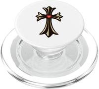 The Shine Red Heart Gold Cross PopSockets PopGrip per MagSafe