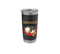 The Shogun Naps At Noon Armor Elmetto Napping Samurai Cat Fan Bicchiere termico in acciaio inox doppia parete
