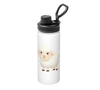 The Shy Little Sheep - Borraccia termica in acciaio inox, con coperchio, per adulti, 510 ml, ideale per l'uso quotidiano e attività all'aperto
