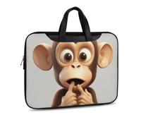 The Silent Monkey Borsa a tracolla in pelle stampata per uomo donna borsa da viaggio Business Office Hangbag Laptop Pack Crossbody, Stile nero, 42x30.5cm