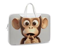 The Silent Monkey Borsa a tracolla in pelle stampata per uomo donna borsa da viaggio Business Office Hangbag Laptop Pack Crossbody, Stile bianco, 37x28cm