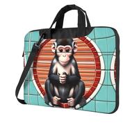 The Silent Monkey - Borsa a tracolla per computer portatile, adatta per uso quotidiano in ufficio e viaggi d'affari, Nero , 14 inch