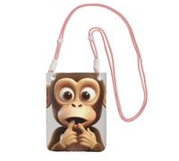 The Silent Monkey - Borsa per telefono cellulare da donna, custodia a portafoglio con tracolla rosa