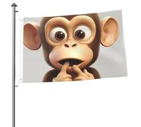 The Silent Monkey Flag - Bandiera da giardino con stampa su entrambi i lati, per esterni, festività, con occhielli, sfondo fotografico, per interni ed esterni