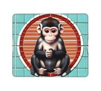The Silent Monkey Mouse Pad 7 X 21,8 cm Superficie Impermeabile e Base in Gomma Antiscivolo con Bordi Cuciti Tappetino per Mouse da Gioco per Computer Portatile,