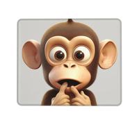 The Silent Monkey Mousepad con bordi cuciti, tappetino per mouse quadrato per computer con base antiscivolo, tappetino per mouse da gioco, grande, lavabile, per casa e ufficio, 17,8 x 21,8 cm