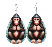 The silent monkey Orecchini in pelle a forma di lacrima, set da 2, ganci per le orecchie placcati in argento 925, antiruggine, con tappi per le orecchie, adatti per feste, San Valentino, bianco, 11969