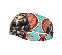 The Silent Monkey Pattern Sports Sweatband Fasce per la testa per donne uomini adatto per corsa, yoga, fitness, calcio