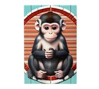 The silent monkey Picture puzzle. Puzzle in legno per adulti e bambini, decorazioni impegnative puzzle