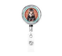 The Silent Monkey - Porta badge retrattile in metallo resistente, estensibile e regolabile, resistente all'usura