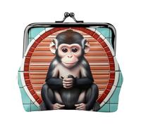 The Silent Monkey - Portamonete da donna, rettangolare, con chiusura a bacio, tascabile, mini portamonete da donna