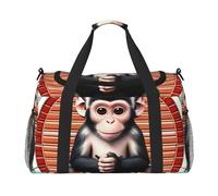 The Silent Monkey Print Duffle Bag per viaggi, borsa a tracolla per weekender durante la notte, borsa sportiva tote palestra per uomo donna