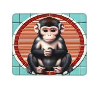 The Silent Monkey Square - Tappetino per mouse quadrato con base in gomma antiscivolo, impermeabile, per computer portatile, portatile, casa, ufficio, viaggi, 25,4 x 30,5 cm