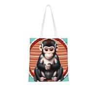The Silent Monkey Totes. Tela leggera, doppi manici, elegante borsa tote da donna, perfetta per lo shopping, il lavoro e il trasporto quotidiano.