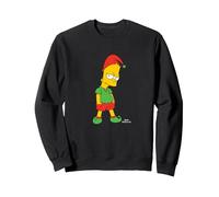The Simpsons Bart Simpson Elf Bart Holiday Felpa, Unisex per Adulti, Nero, M