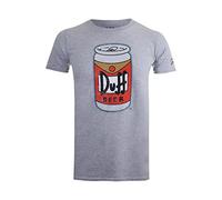 The Simpsons Beer Can T-Shirt, Grigio (Grey Marl), L Uomo