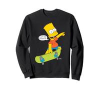 The Simpsons Eat My Shorts! Bart On Skateboard Quote Felpa