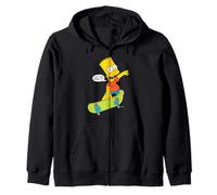 The Simpsons Eat My Shorts! Bart On Skateboard Quote Felpa con Cappuccio