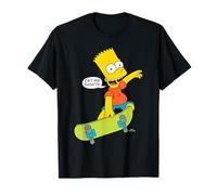 The Simpsons Eat My Shorts! Bart On Skateboard Quote Maglietta