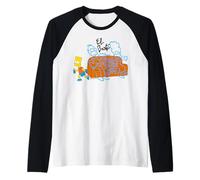 The Simpsons El Barto Bart Graffiti of Family On Sofa Maglia con Maniche Raglan