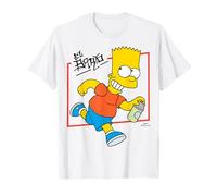 The Simpsons El Barto Bart Running & Smiling Dark Text Maglietta