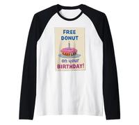 The Simpsons Free Donut on Your Birthday Maglia con Maniche Raglan