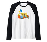 The Simpsons Homer Marge Maggie Bart Lisa Simpson Divano Maglia con Maniche Raglan