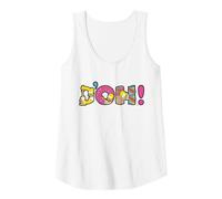 The Simpsons Homer Simpson Beer And Donuts Letters D’OH! Canotta, Donna, Bianco, XXL