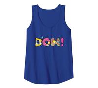 The Simpsons Homer Simpson Beer And Donuts Letters D’OH! Canotta, Donna, Blu Reale, S