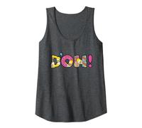 The Simpsons Homer Simpson Beer And Donuts Letters D’OH! Canotta, Donna, Grigio Scuro, XL