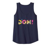 The Simpsons Homer Simpson Beer And Donuts Letters D’OH! Canotta, Donna, Navy, M
