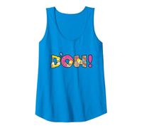The Simpsons Homer Simpson Beer And Donuts Letters D’OH! Canotta, Donna, Zaffiro, XL