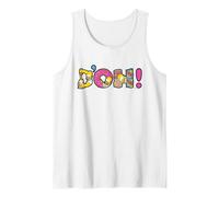 The Simpsons Homer Simpson Beer And Donuts Letters D’OH! Canotta, Uomo, Bianco, XL