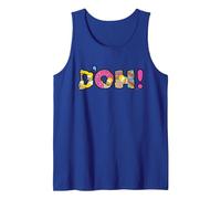 The Simpsons Homer Simpson Beer And Donuts Letters D’OH! Canotta, Uomo, Blu Reale, XL