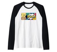 The Simpsons Homer Simpson D'Oh Annoyed Grunt Pop Art Maglia con Maniche Raglan