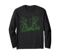 The Simpsons Kang And Kodos Space Rave Alien Party Music DJs Maglia a Manica