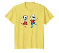 The Simpsons Lisa & Bart Spooky Skeletons Halloween Maglietta, Bambini, Limone, 4 Anni