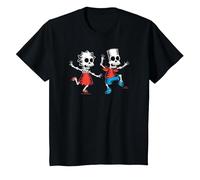 The Simpsons Lisa & Bart Spooky Skeletons Halloween Maglietta, Bambini, Nero, 8 Anni