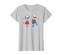 The Simpsons Lisa & Bart Spooky Skeletons Halloween Maglietta, Donna, Argento, S
