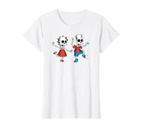 The Simpsons Lisa & Bart Spooky Skeletons Halloween Maglietta, Donna, Bianco, 3XL
