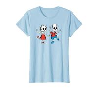The Simpsons Lisa & Bart Spooky Skeletons Halloween Maglietta, Donna, Celeste, XS