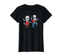 The Simpsons Lisa & Bart Spooky Skeletons Halloween Maglietta, Donna, Nero, XXL