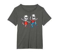 The Simpsons Lisa & Bart Spooky Skeletons Halloween Maglietta, Donna Plus-Size, Asfalto, 3X