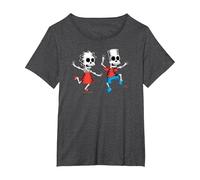 The Simpsons Lisa & Bart Spooky Skeletons Halloween Maglietta, Donna Plus-Size, Grigio Scuro, 1X
