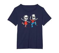 The Simpsons Lisa & Bart Spooky Skeletons Halloween Maglietta, Donna Plus-Size, Navy, 1X